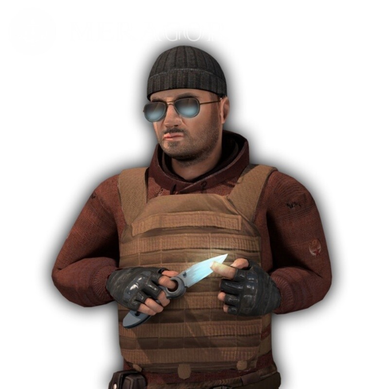 Terroristischer Avatar mit einem Messer für das Spiel Standoff 2 | 2 Standoff Alle Spiele Counter-Strike