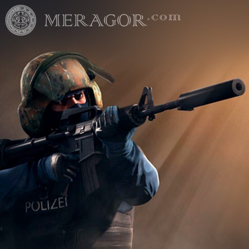 Аватарка прицеливающегося полицейского для игры Стандофф 2 | 2 Standoff Все игры Counter-Strike