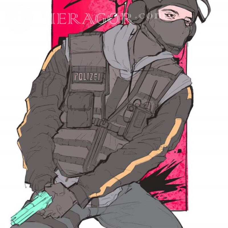The picture of the anime commandos for the avatar of Standoff 2 for the guy Standoff All games Counter-Strike