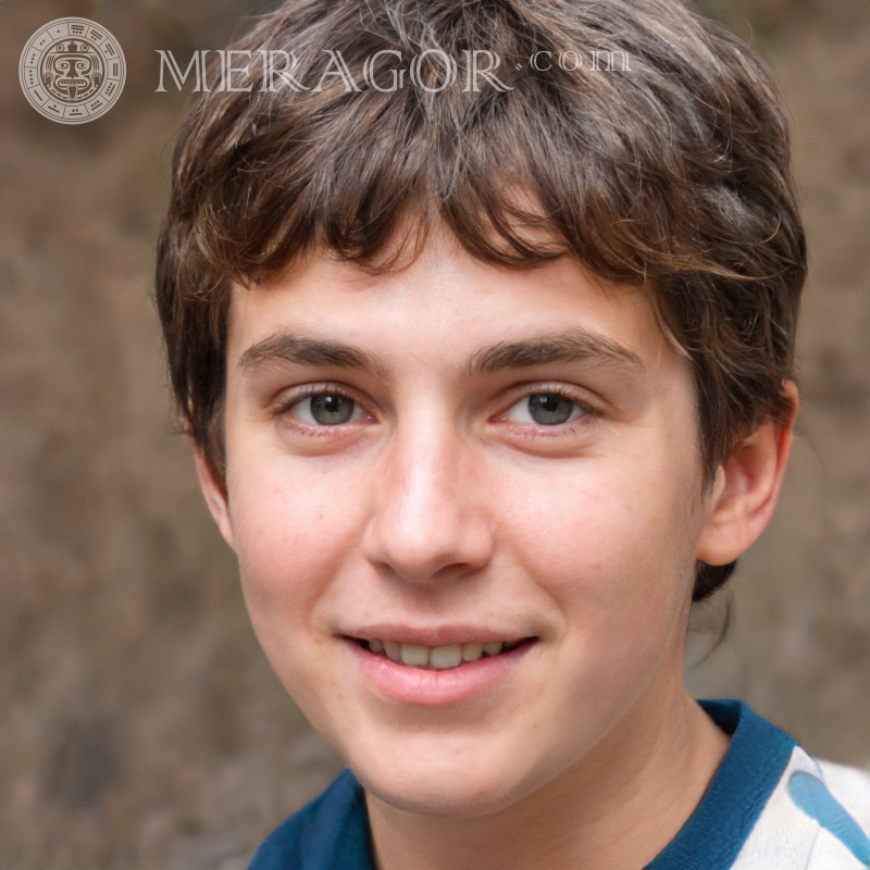Photo of a simple brown-haired boy on an avatar Faces of boys Young boys Faces, portraits