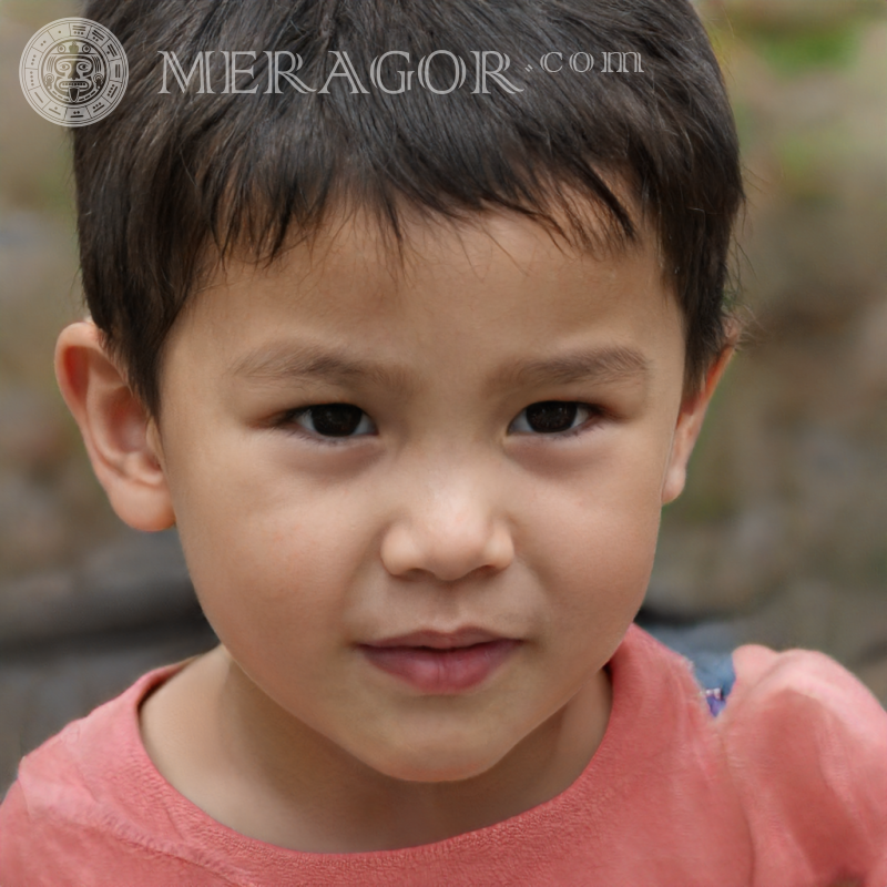 Foto do rosto de um menino chinês Rostos de meninos