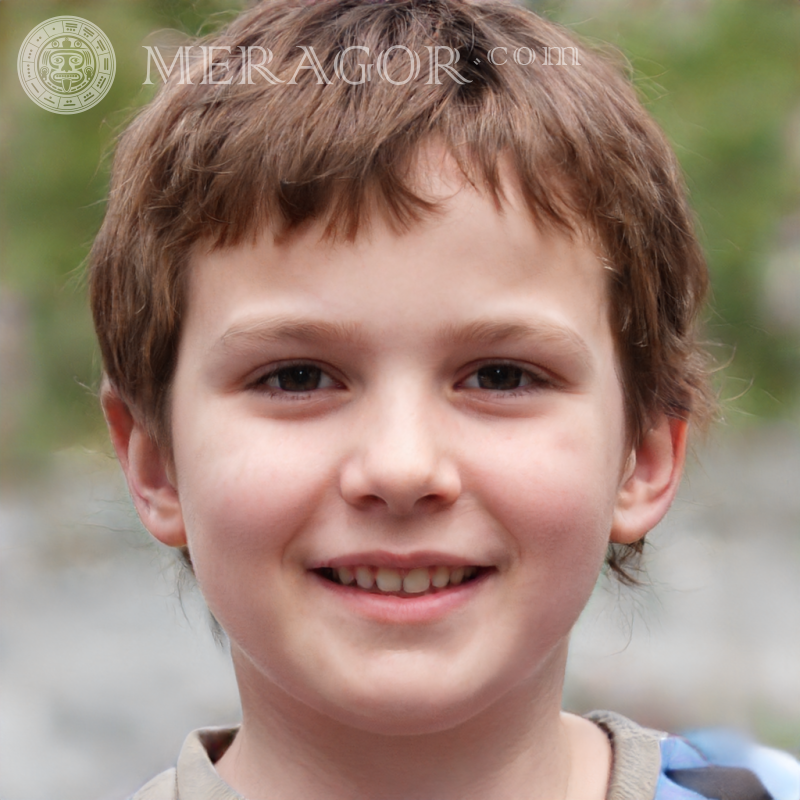 Photo of a boy's face on the background of nature Faces of boys