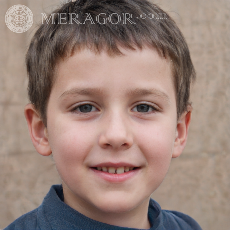 Retrato de un niño sobre un fondo beige Rostros de niños Infantiles Chicos jóvenes Caras, retratos