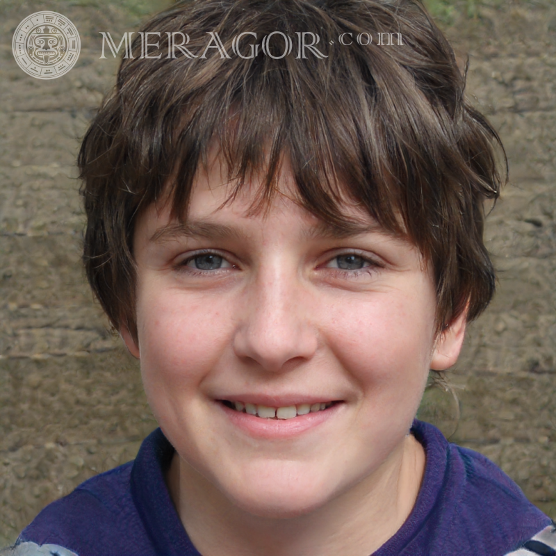 Foto eines lächelnden Jungen für soziale Netzwerke 50 x 50 Pixel Gesichter von Jungen Kindliche Jungen Gesichter, Porträts