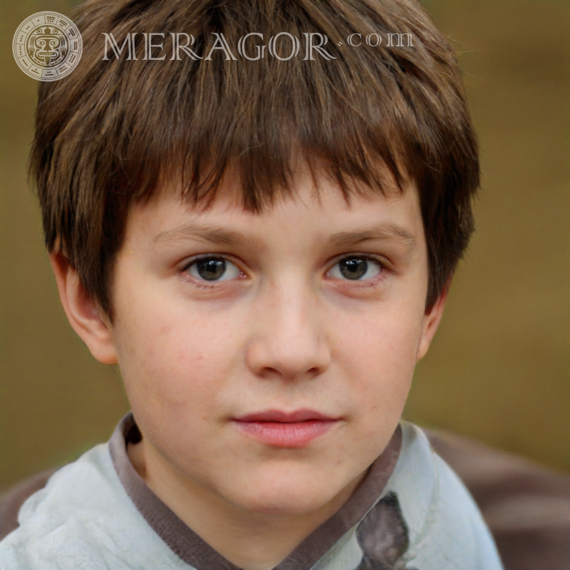 Foto eines braunhaarigen Jungen für das Cover Gesichter von Jungen Kindliche Jungen Gesichter, Porträts
