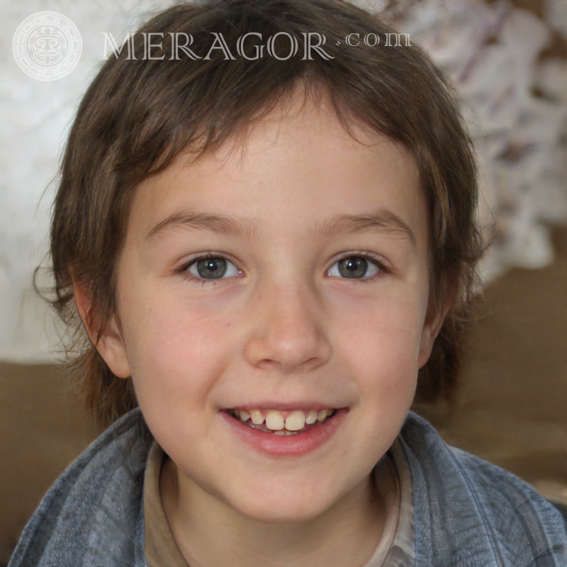 Portrait of a happy boy with a short hairstyle Faces of boys Babies Young boys Faces, portraits