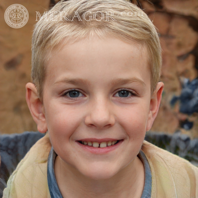 Foto eines kleinen blonden Jungen Gesichter von Jungen Kindliche Jungen Gesichter, Porträts