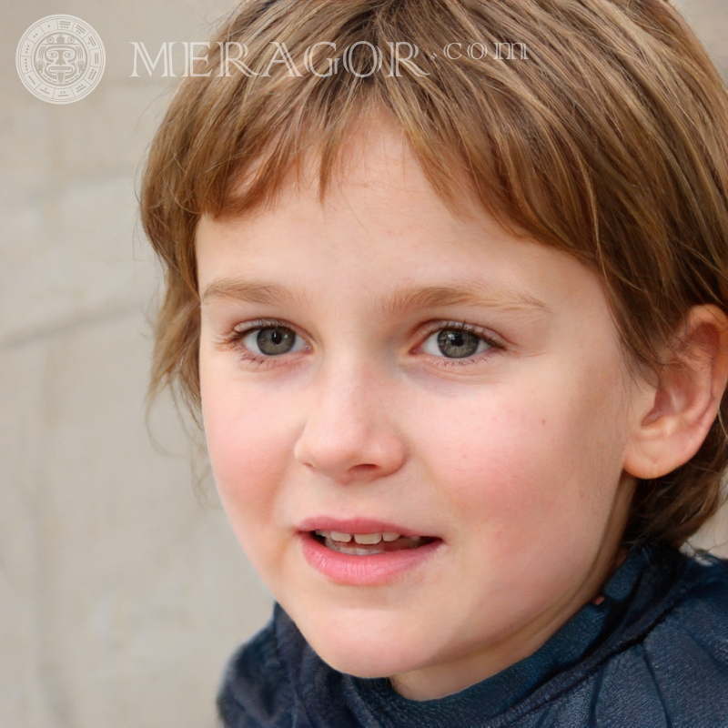 Photo of a brown-haired boy on a light background Faces of boys Babies Young boys Faces, portraits
