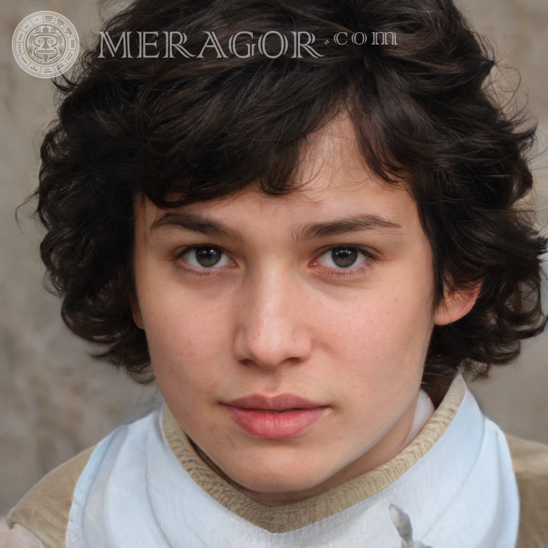 Foto de un niño con cabello largo | 2 Rostros de niños Infantiles Chicos jóvenes Caras, retratos