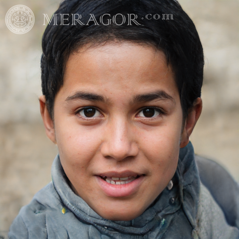 Photo of a simple brunet boy with short hair Faces of boys Babies Young boys Faces, portraits
