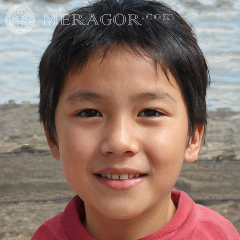 Foto eines asiatischen Jungen auf der Straße Gesichter von Jungen Kindliche Jungen Gesichter, Porträts
