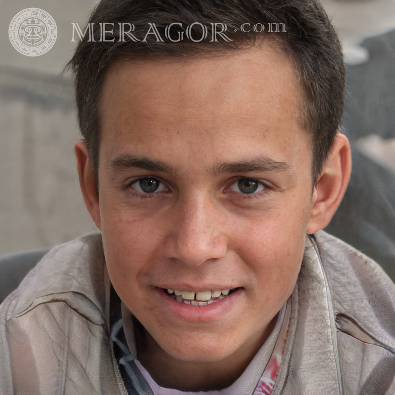 Photo of a happy boy on the street Faces of boys Babies Young boys Faces, portraits