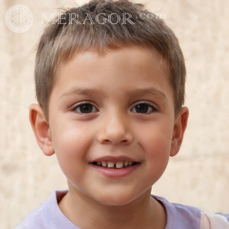Photo of a little cheerful boy with short hair Faces of boys Babies Young boys Faces, portraits
