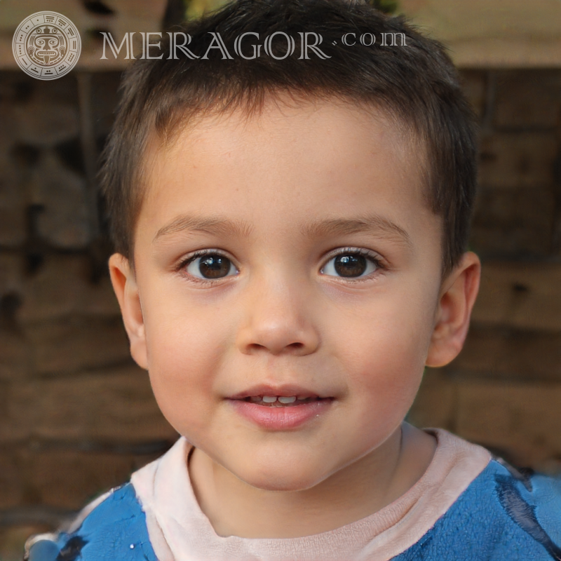 Photo of a little brunet boy with short hair Faces of boys Babies Young boys Faces, portraits