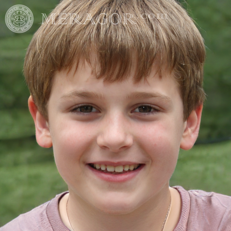 Photo of a red-haired boy in nature Faces of boys Babies Young boys Faces, portraits