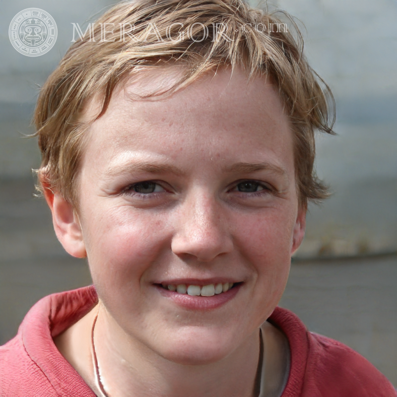 Foto eines fröhlichen blonden Jungen für Baddo Gesichter von Jungen Kindliche Jungen Gesichter, Porträts