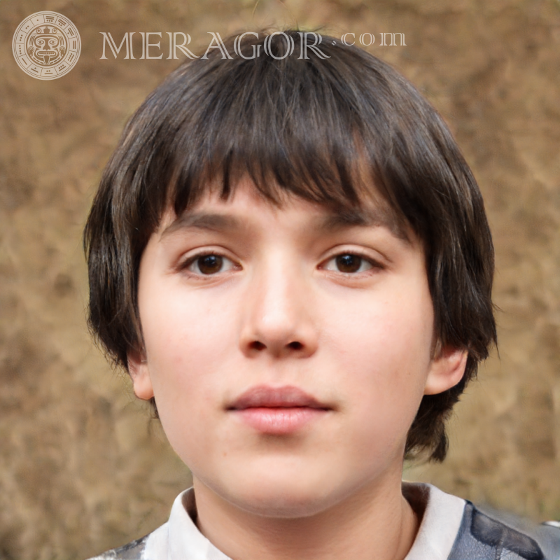 Foto eines brünetten Jungen für Bamble Gesichter von Jungen Kindliche Jungen Gesichter, Porträts