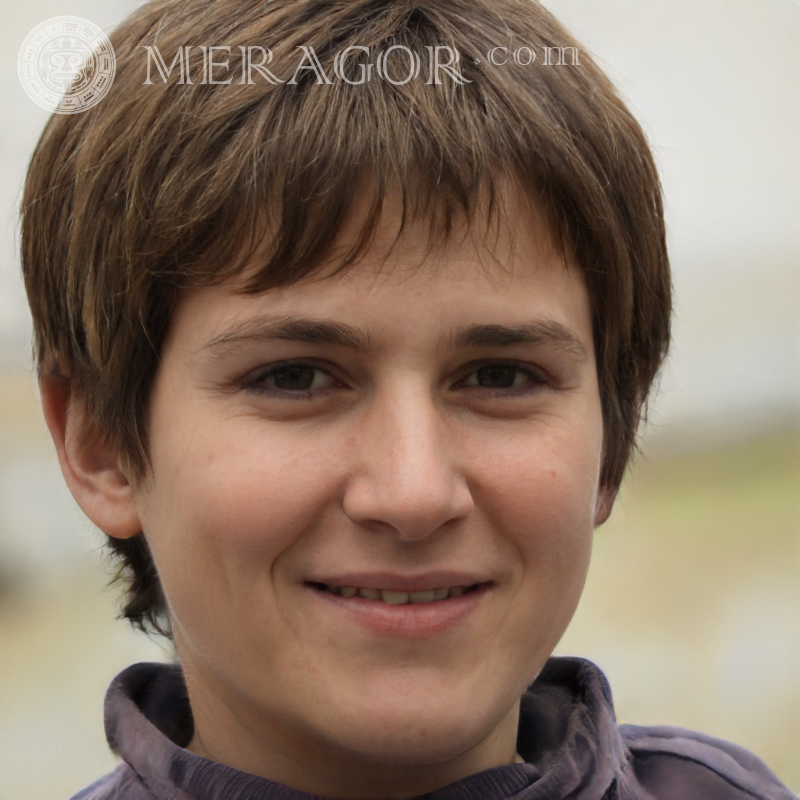 Photo of a cheerful boy for registration Faces of boys Babies Young boys Faces, portraits