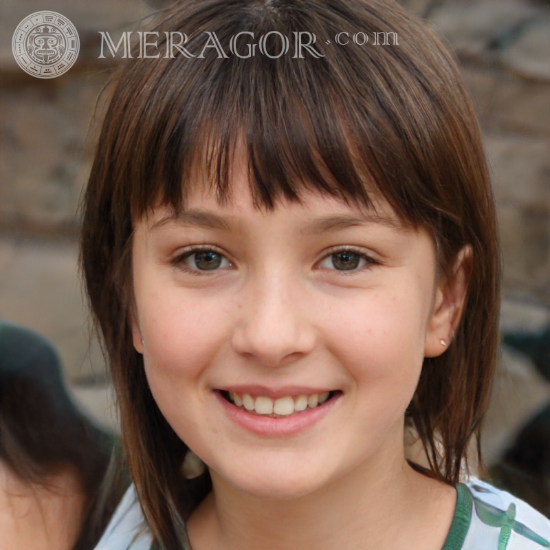 Foto de rosto de menina sorridente de 9 anos Rostos de meninas Pessoa, retratos Extinto