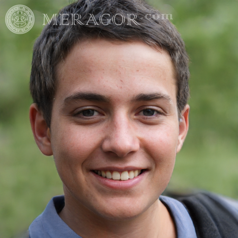Gesicht eines fröhlichen Jungen für Vkontakte Gesichter von Jungen Europäer Italiener Spanier
