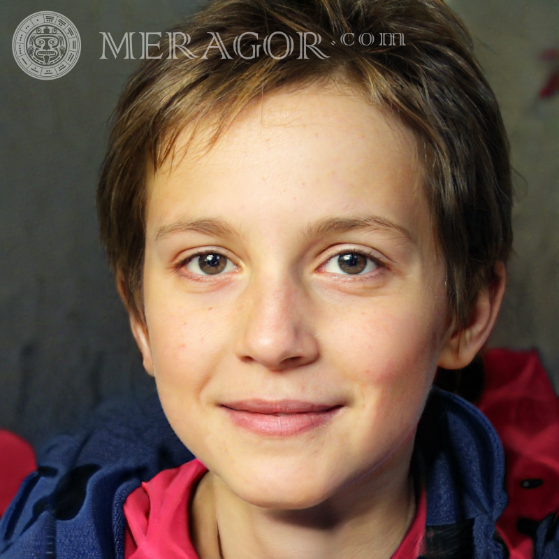 Rosto de menino sorridente para LinkedIn Rostos de meninos Europeus Russos Ucranianos