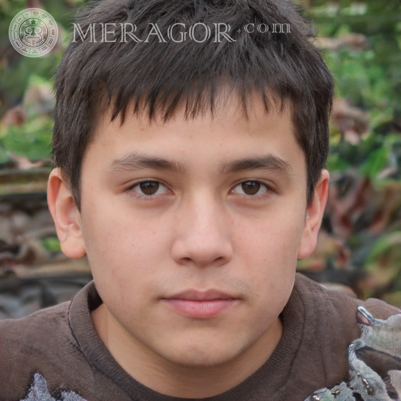Brünettes Jungengesicht für Profil Gesichter von Jungen Europäer Russen Ukrainer