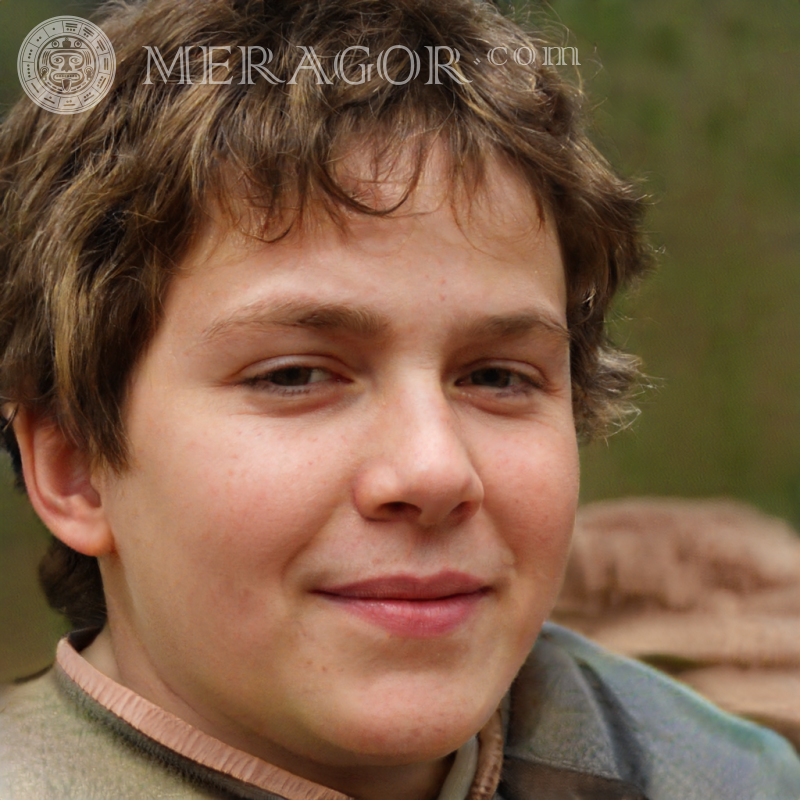 O rosto de um menino simples para mensageiros Rostos de meninos Europeus Russos Ucranianos