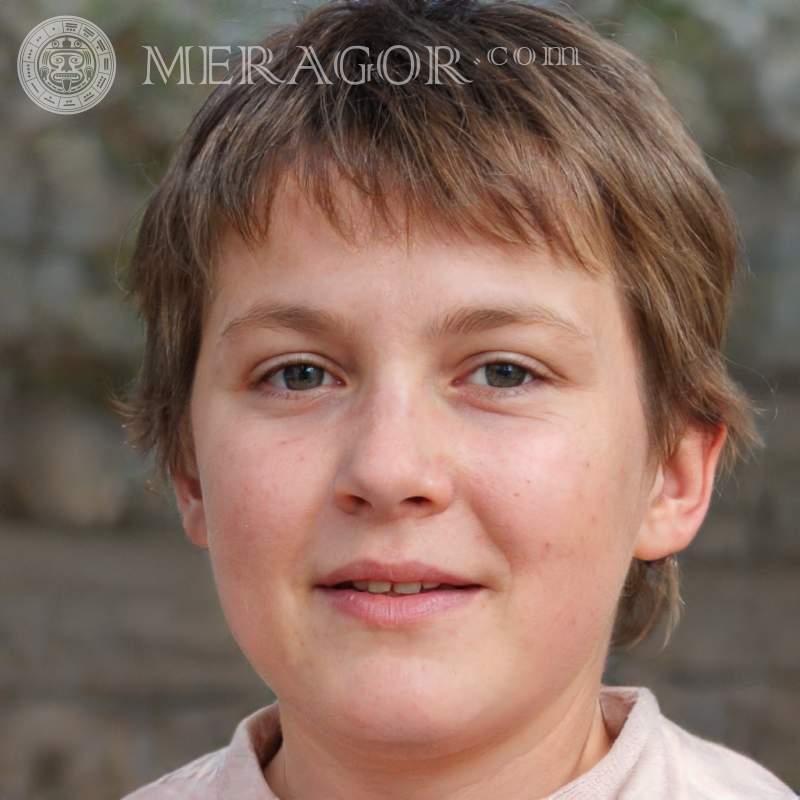 Brown-haired boy face for messengers Faces of boys Europeans Russians Ukrainians