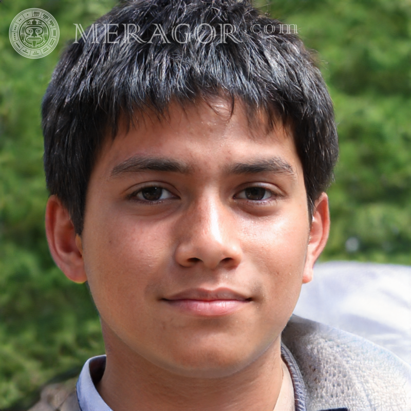 Das Gesicht eines gebräunten Jungen für das Cover Gesichter von Jungen Araber, Muslime Vietnamesisch Mexikaner
