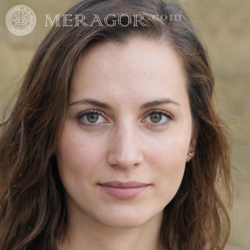 Bild mit einem braunhaarigen Mädchengesicht Gesichter von Mädchen Europäer Gesichter, Porträts