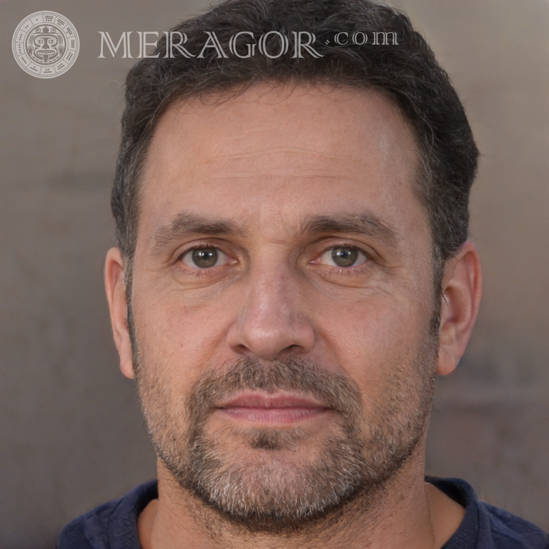 Male face of a man 40 years old Faces of men Europeans Faces, portraits