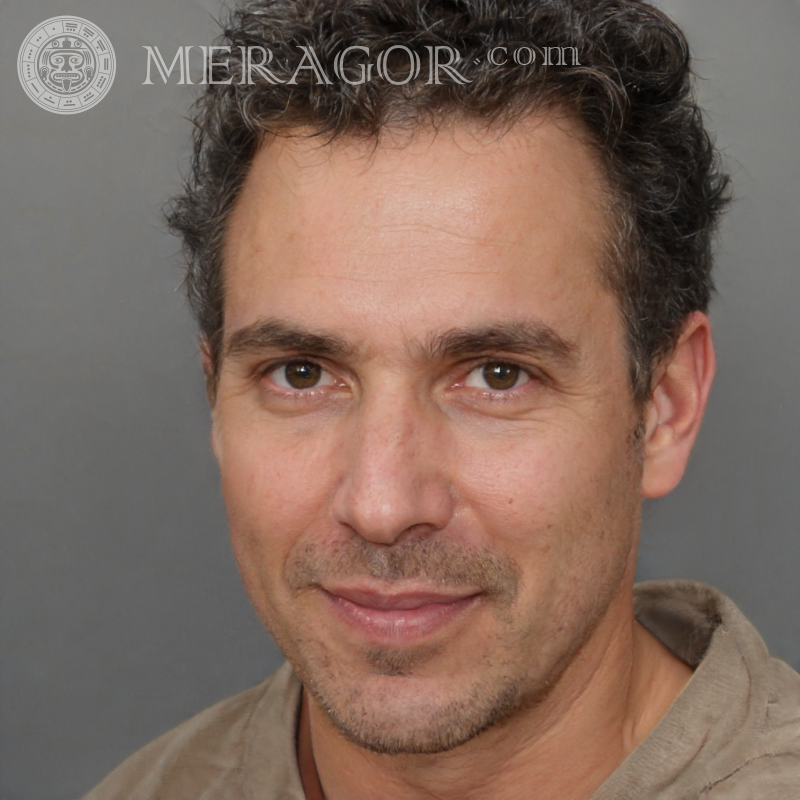 Download photo of a 43-year-old man on profile Faces of men Europeans Russians Faces, portraits