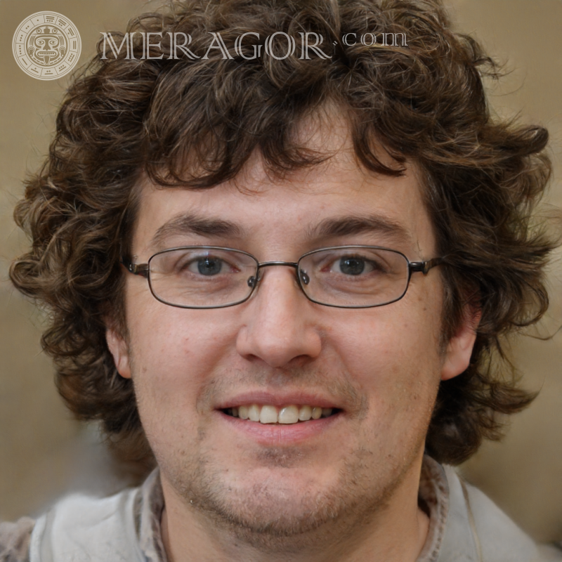 Profile photo of a shaggy man Faces of men Europeans Russians Faces, portraits