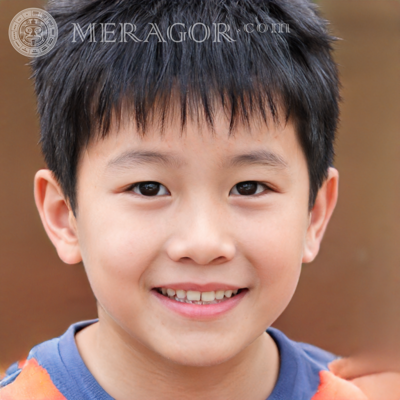 Kurzhaariges asiatisches Jungengesicht für Profil Gesichter von Jungen Koreaner Chinesisch Japanisch