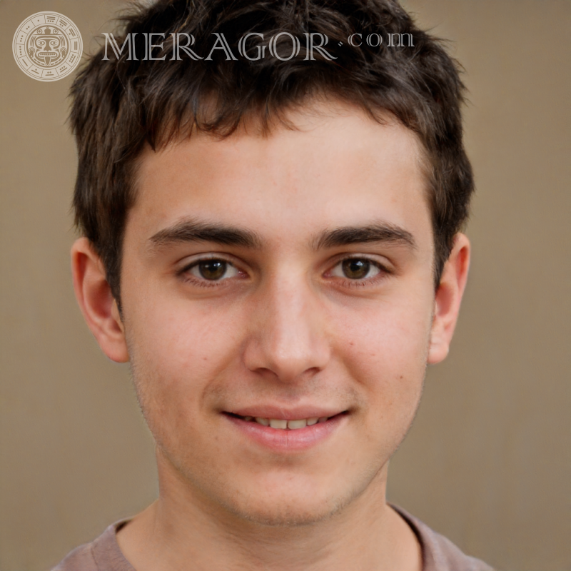 Boy face on beige background Faces of boys Europeans Russians Ukrainians