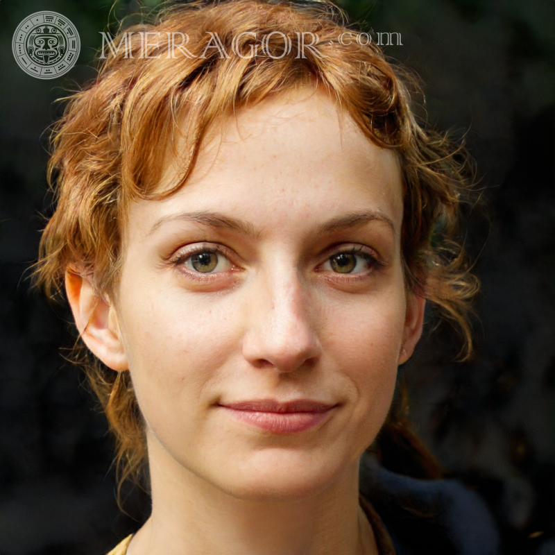 Женское лицо с рыжими короткими волосами Лица женщин Европейцы Русские Лица, портреты