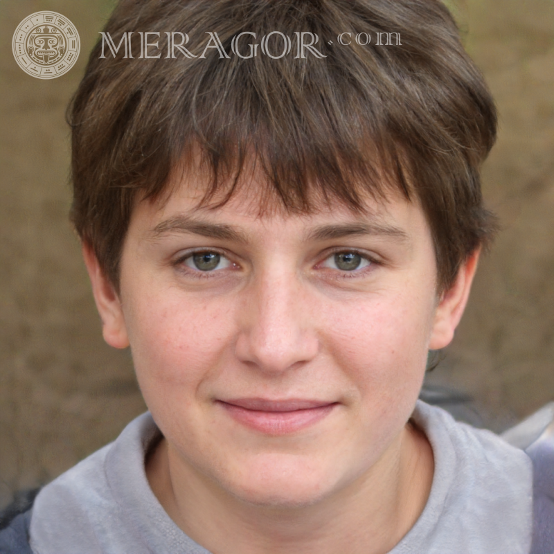 Falsches Gesicht eines fröhlichen Jungen für Vkontakte Gesichter, Porträts Europäer Russen Ukrainer