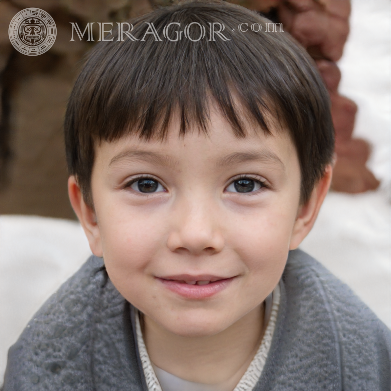 Falsches Gesicht eines kleinen süßen Jungen Gesichter, Porträts Asiaten Koreaner Chinesisch