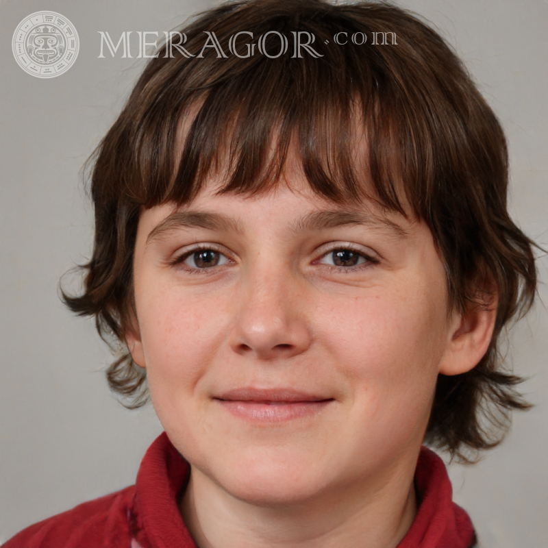 Cara falsa de un niño con cabello oscuro para Tinder Caras, retratos Europeos Rusos Ucranianos