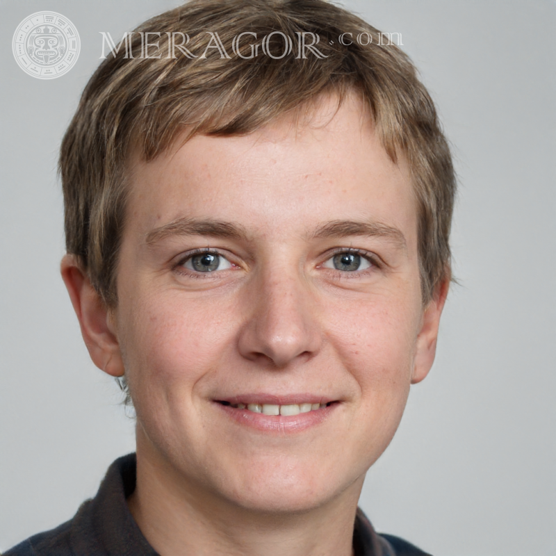 Fake face of a boy with blond hair for TikTok Faces, portraits Europeans Russians Ukrainians