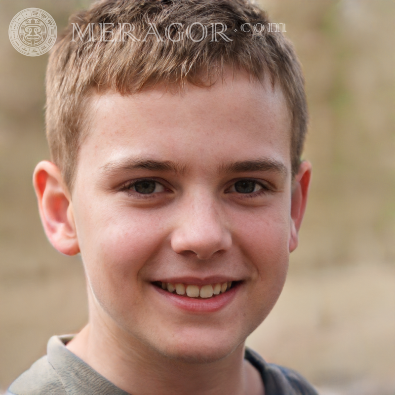 Фейковое лицо мальчика с короткой прической для Twitter Лица, портреты Европейцы Русские Украинцы