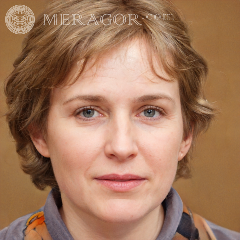 Foto de mujer en un avatar para un pasaporte. Rostros de mujeres Europeos Rusos Caras, retratos