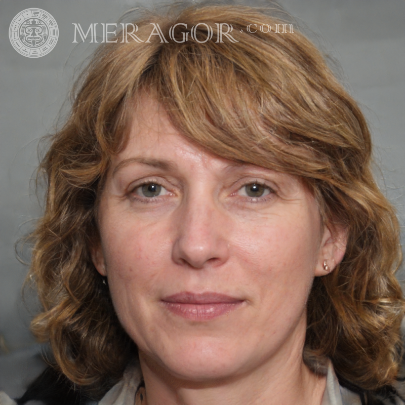Foto com rosto de mulher 49 anos Rostos de mulheres Europeus Russos Pessoa, retratos