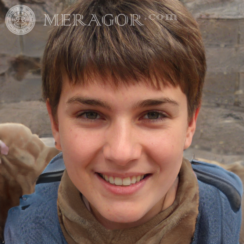 Téléchargez une photo un garçon qui rit pour la page Visages de garçons Européens Russes Ukrainiens