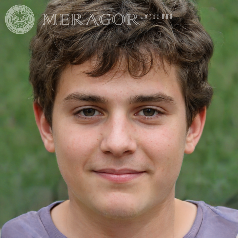 Download a photo of a curly-haired boy for social networks Faces of boys Europeans Russians Ukrainians