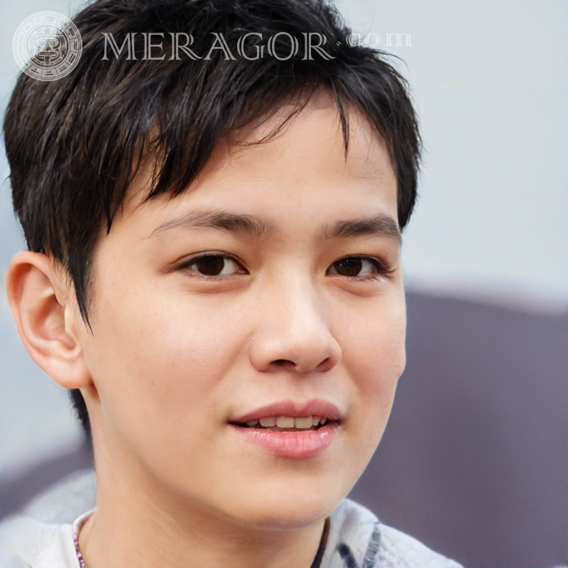 Baixe o rosto de um menino fofo para a página Rostos de meninos Аsiáticos Vietnamita Coreanos