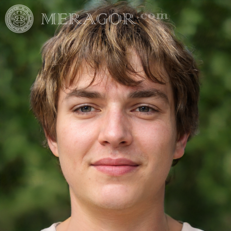 Baixe o rosto de um menino simples para as redes sociais Rostos de meninos Europeus Russos Ucranianos
