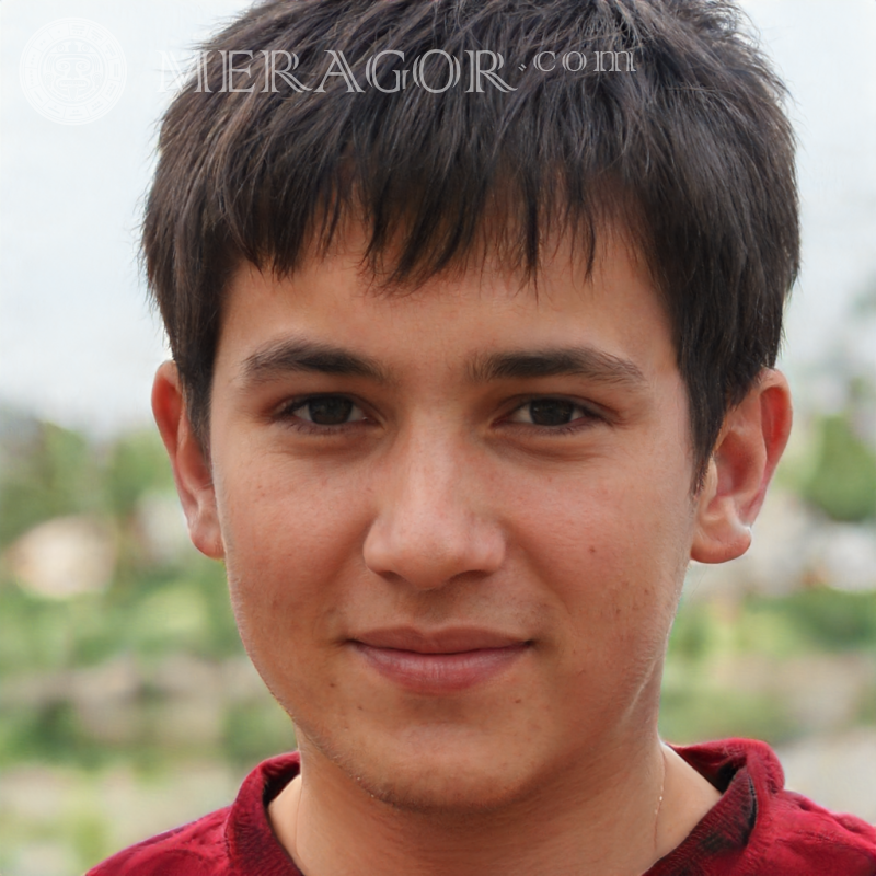 Laden Sie das Gesicht eines einfachen Brunet-Jungen für soziale Netzwerke herunter Gesichter von Jungen Europäer Russen Ukrainer