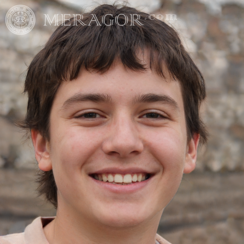 Lade das Gesicht eines fröhlichen Jungen für das Spiel herunter | 0 Gesichter von Jungen Europäer Russen Ukrainer