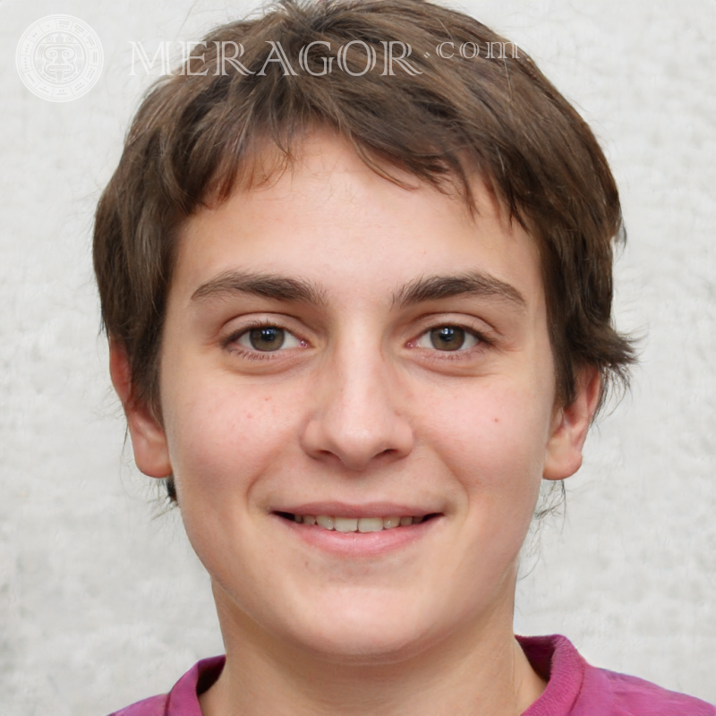 Télécharger le visage un garçon heureux pour avatar Visages de garçons Européens Russes Ukrainiens